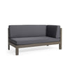 Juna Outdoor Corner Bench Set of 2, 58'' Modular, Gray Acacia Wood