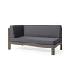 Juna Outdoor Corner Bench Set of 2, 58'' Modular, Gray Acacia Wood
