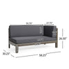 Juna Outdoor Corner Bench Set of 2, 58'' Modular, Gray Acacia Wood