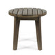 Outdoor Side End Table, Slat Panel 16'' Gray Acacia Wood
