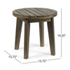 Outdoor Side End Table, Slat Panel 16'' Gray Acacia Wood