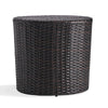 Olum Outdoor End Table, Barrel 18 Inch Brown PE Rattan