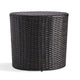 Olum Outdoor End Table, Barrel 18 Inch Brown PE Rattan