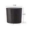 Olum Outdoor End Table, Barrel 18 Inch Brown PE Rattan