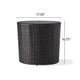 Olum Outdoor End Table, Barrel 18 Inch Brown PE Rattan