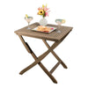 Cami Outdoor Foldable Bistro Table, 26'' Gray Acacia Wood