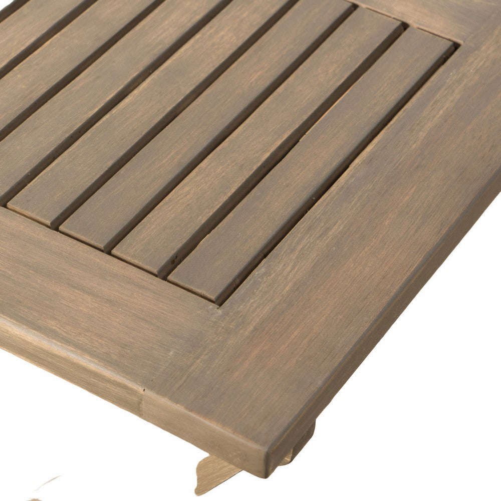 Cami Outdoor Foldable Bistro Table, 26'' Gray Acacia Wood