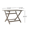 Cami Outdoor Foldable Bistro Table, 44'' Gray Acacia Wood
