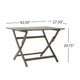 Cami Outdoor Foldable Bistro Table, 44'' Gray Acacia Wood