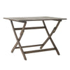 Cami Outdoor Foldable Bistro Table, 44in Rectangular Gray Acacia Wood