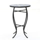 Outdoor Side End Table, 14'' Blue White Mosaic Ceramic Top