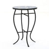 Outdoor Side End Table 14 Inch Round Blue White Mosaic Ceramic Top BM323855
