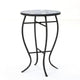 Outdoor Side End Table 14 Inch Round Blue White Mosaic Ceramic Top BM323855