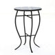 Outdoor Side End Table, 14'' Blue White Mosaic Ceramic Top