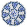 Outdoor Side End Table, 14'' Blue White Mosaic Ceramic Top