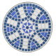 Outdoor Side End Table, 14'' Blue White Mosaic Ceramic Top