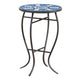 Outdoor Side End Table, 14'' Blue White Mosaic Ceramic Top