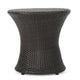 Loco Outdoor Side Table, Hourglass 20'' Brown Rattan Wicker