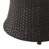 Loco Outdoor Side Table Hourglass Shape 20 Inch Brown Rattan Wicker BM323856