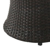 Loco Outdoor Side Table, Hourglass 20'' Brown Rattan Wicker