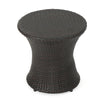 Loco Outdoor Side Table, Hourglass 20'' Brown Rattan Wicker