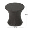 Loco Outdoor Side Table, Hourglass 20'' Brown Rattan Wicker