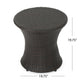 Loco Outdoor Side Table, Hourglass 20'' Brown Rattan Wicker