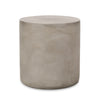 Outdoor Side Table, 16'' Round, light Gray Faux Cement