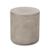 Outdoor Side Table, 16'' Round, light Gray Faux Cement