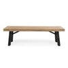 Wren Outdoor Bench with Slatted Top 63 Inch Brown Acacia Wood Black BM323859
