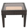 Annie Outdoor Accent Table Square Tempered Glass 20 Inch Brown Wicker BM323862
