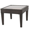 Annie Outdoor Accent Table, Square Tempered Glass 20 Inch Brown Wicker