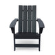 Elisa Outdoor Adirondack Chair Waterfall Front Slatted Black Finish BM323863