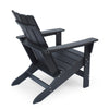 Elisa Outdoor Adirondack Chair Waterfall Front Slatted Black Finish BM323863
