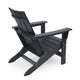 Elisa Outdoor Adirondack Chair Waterfall Front Slatted Black Finish BM323863