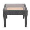 Annie Outdoor Square Accent Table Tempered Glass 20 Inch Gray Wicker BM323864