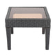 Annie Outdoor Square Accent Table Tempered Glass 20 Inch Gray Wicker BM323864