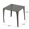 Outdoor Side Table, Open Cut Out, 18'' Bronze Metal Finish