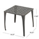 Outdoor Side Table, Open Cut Out, 18'' Bronze Metal Finish