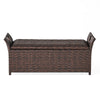 Outdoor Bench with Hinged Lid Storage 42 Inch Dark Brown PE Rattan BM323866