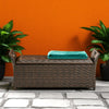 Outdoor Bench with Hinged Lid Storage, 42 Inch Dark Brown PE Rattan