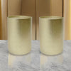 Bet Side End Table Set of 2, 16 Inch Round Tray, Modern Hammered Gold