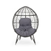Fam Outdoor Accent Chair Cocoon Egg Shaped Abstract Gray PE Rattan BM323881
