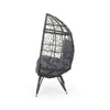 Fam Outdoor Accent Chair Cocoon Egg Shaped Abstract Gray PE Rattan BM323881