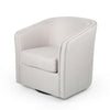 Swivel Accent Chair, Classic Round Barrel Style, Wheat Beige Fabric