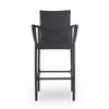Outdoor Barstool Chair Set of 2 Gray PE Rattan Woven Iron Frame BM323886