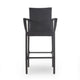 Outdoor Barstool Chair Set of 2 Gray PE Rattan Woven Iron Frame BM323886