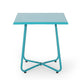 Outdoor Side Table with 18 Inch Square Top Teal Blue Steel Frame BM323888