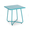 Outdoor Side Table with 18 Inch Square Top Teal Blue Steel Frame BM323888