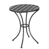 Rune Outdoor Bistro Set 2 Chairs Round Slatted Table Black Iron BM323893
